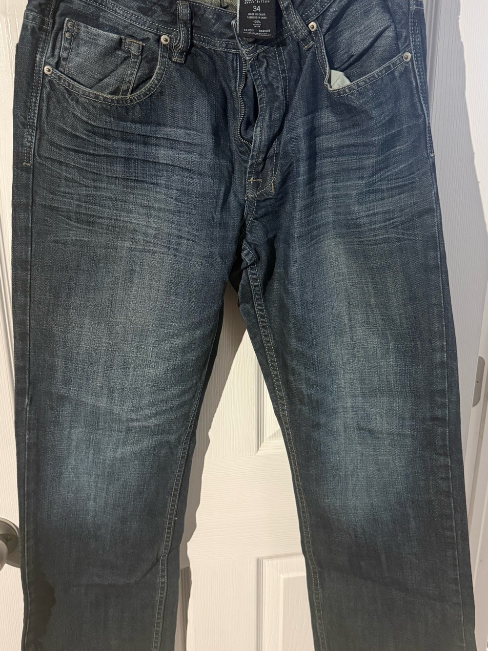 Men's Buffalo Ruffer Basic Dark Wash Blue Jeans - Classic Straight Fit